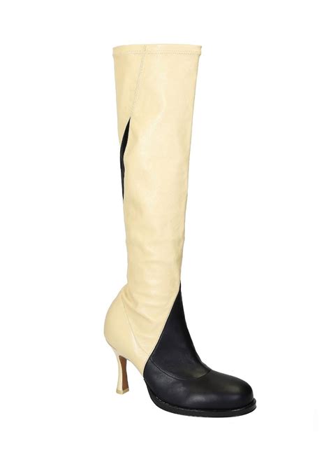 celine black white boots|celine knee high boots.